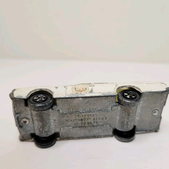 1968 Matchbox Lesney No.55/73 Mercury White Police Car Sedan Cop Blue Dome - Picture 6 of 6